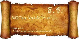 Bóka Valéria névjegykártya